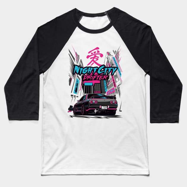 Drifter. Skyline R32 GTR Baseball T-Shirt by racingfactory